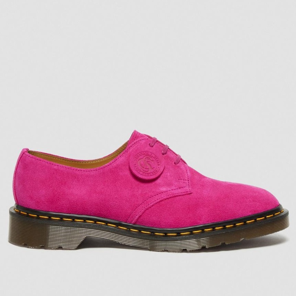 Unisex New Dr. Martens 1461 Pink Made in England Buck Suede Oxford Shoes Size 8
